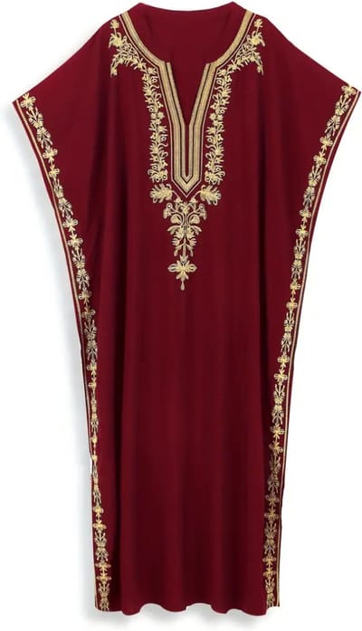 Nivard Islamitische Kleding - Djellaba Dames - Moslim Kleding - Arabisch Dames Kaftan - Alhamdulillah - Bordeauxrood