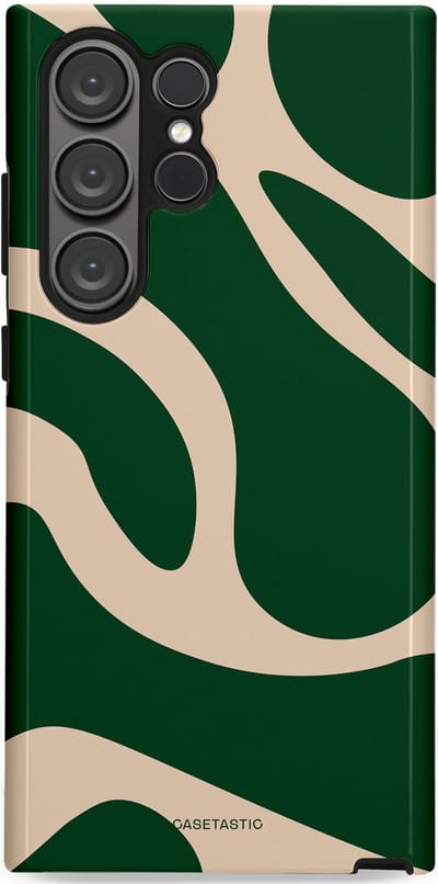 Casetastic hoesje geschikt voor Samsung Galaxy S23 Ultra - Dubbellaagse bescherming - Groen Bos en Zand Duinen - Fashion Case - Donkergroen Zand
