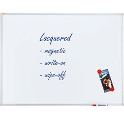 Franken Whiteboard X-tra!Line, wandmontage in staand en liggend formaat, frame van wit gelakt staal en aluminium, magnetisch, opbergbak, B 1500 x H 1200 mm