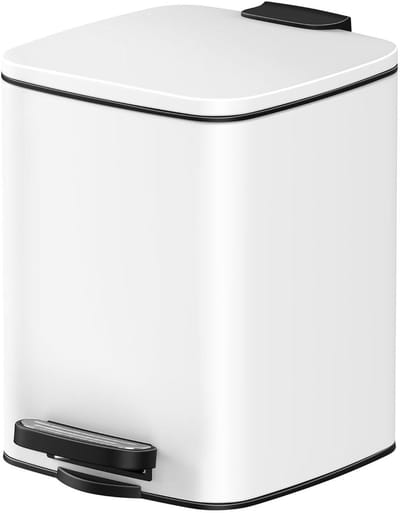 Afvalemmer voor cosmetica LTB590W0602 - inhoud 6 liter, wit, soft-closure techniek