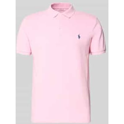 Costum slim fit poloshirt van katoenmix