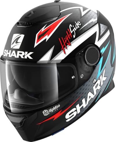 SHARK SPARTAN 1.2 ADRIAN PARASSOL Motorhelm integraalhelm Mat Zwart Zilver Rood - Maat XS