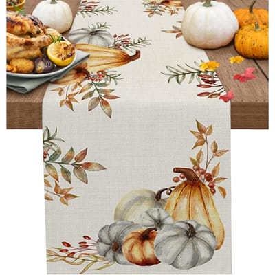 Herfst Oogst Pompoen Linnen Tafel Runner Feestdecoratie Herbruikbare Keuken Eettafel Runner Herfst Thanksgiving Decoraties 150x33cm