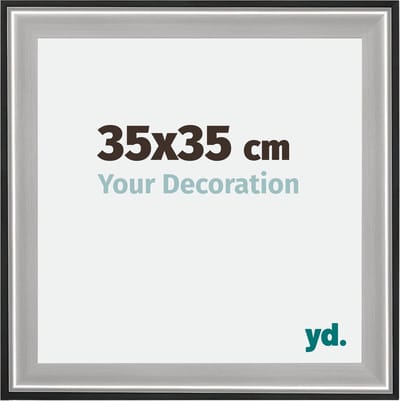 Your Decoration - Fotolijst 35x35 cm - Hout - Zwart Zilver Gepolijst - Birmingham