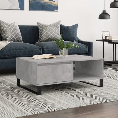 vidaXL - Salontafel - 90x60x35 - cm - bewerkt - hout - betongrijs