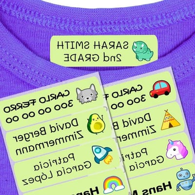 Gepersonaliseerde Etiketten - Strijklabels Kleding - Kleding Markeren - Gemakkelijk Aan te Brengen - 50 Stuks 6x2cm - Pastelgroen