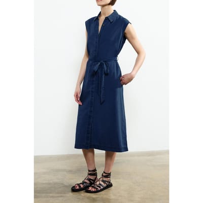 French Connection Zaves Chambray Midi Dress Light Mid Wash Größe: S | Blusenkleider Outlet | Damen