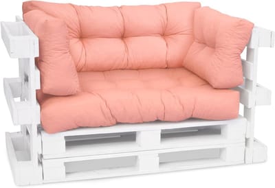 Palletkussens - Zitkussens Outdoor - Tuinmeubels Maken - Waterafstotend Katoen - 120x40 cm - Zalm