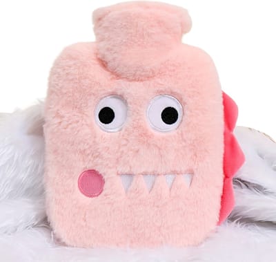 Livano Warmwaterzak Met Hoes - Warmwaterkruik - Warmtekussen - Warmtekruik - Knuffel - Kruik - Bag - Roze