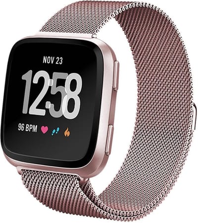 Bandje geschikt voor Fitbit Versa Lite - Roségoud Milanese Band