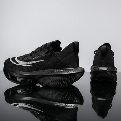 Marathon Air Cushion Heren Sport Hardloopschoenen Ademend Lichtgewicht Comfortabele Sportieve Antislip Carbon Plate Sneakers voor Dames 39 zwart