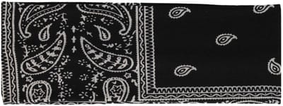 Haarsoires Haarband Stof 7cm - Paisley Patroon - Zwart