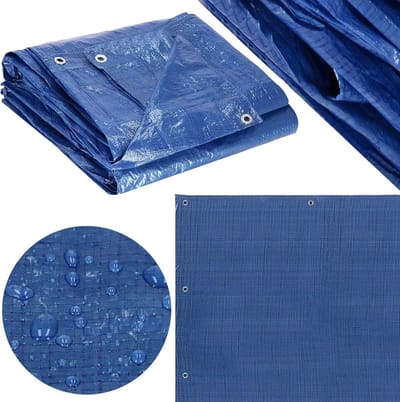 Afdekzeil - Beschermzeil Dekzeil - Universeel Afdekken - Met Aluminium Ogen - 3 x 4 m - Blauw
