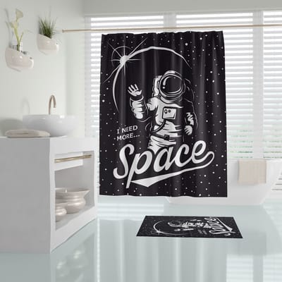 Zethome Space - Douchegordijn 180x200 cm - Digitale Print - Polyester - Waterdicht - Anti Schimmel - Wasbaar