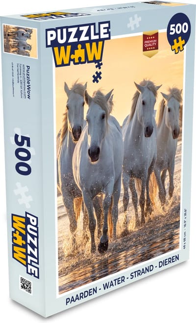 Puzzel Paarden - Water - Strand - Dieren - Legpuzzel - Puzzel 500 stukjes