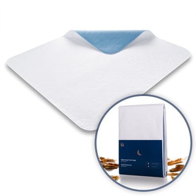 Blumtal Matrasbeschermer Baby - Waterdicht en wasbaar - Absorberende Matrasbeschermhoes -75 x 90cm - Wit - Blauw