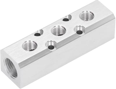 Dailygoods- Luchtverdeelblok Aluminium - Corrosiebestendig - Goede Luchtdichtheid - Snelkoppeling - Voor Luchtpompen - Eenvoudig te Installeren - Pneumatisch Blok
