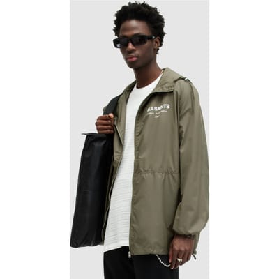 AllSaints Underground Jacket Khaki Green Maat: L | Regenjassen Outlet | Heren | Bruin