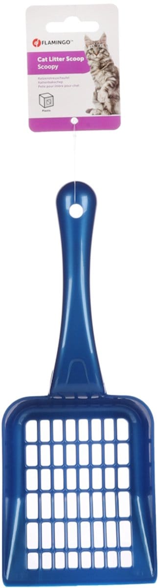 Scoopy Kattenbakschep - Blauw - Kunststof – 26,6 x 10,2 x 4,2 cm - Flamingo