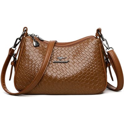 Herfst Nieuwe Herfststijl Middenleeftijd en Oudere Dames Tas Schoudertas Crossbody Tas Zacht Leer Dames Enkele Tas brown