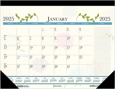 House of Doolittle 2025 maandelijkse bureau pad kalender met grillige bloemenmotieven