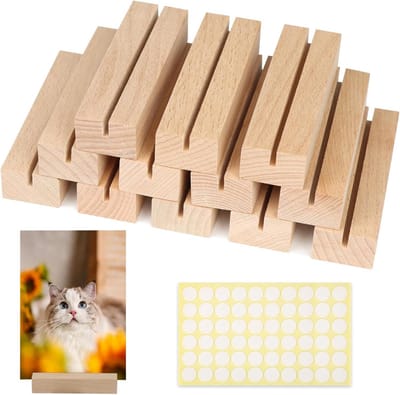 12 Stuks Houten Kaarthouders voor Menukaarten of Prijsaanduiding