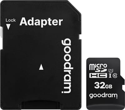 Goodram, MicroSD-kaart 32GB Class 10 UHS-I met SD-adapter inbegrepen, Zwart
