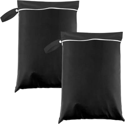 2 Stuks Waterdichte Tas voor Vuile Kleding, Ideaal voor Reizen, Zwemkleding en Sportactiviteiten, Groot Formaat 30 x 40 cm (Zwart)