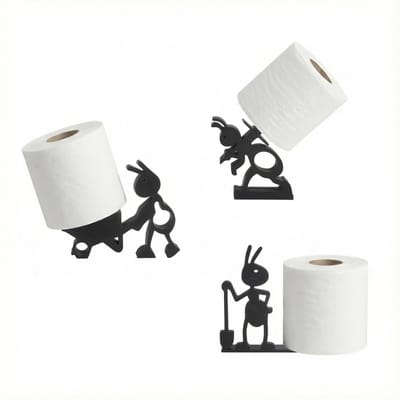 Toiletpapierhouder, vrijstaande 3D-print figuren, grappige schattige badkamerdecoratie, stabiele toiletpapierhouder voor logeerhuis, kast, caravan, creatieve opslag van toiletpapier
