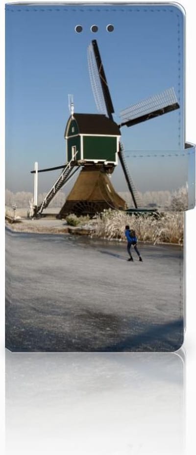 Boekhoesje voor Huawei Ascend P8 Lite Flip Cover Schaatsers