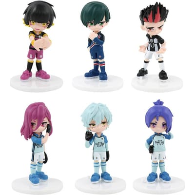 6 pièces/set BLUE LOCK Isagi Yoichi Figurine Anime Jouets Collection Modèle Animation Version Mignonne Poupée Ornements de Bureau No Box white