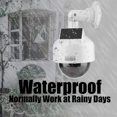 Allecto - Dummy Camera - Realistische Dome Vorm - Waterproof - Solar Camera voor Binnen en Buiten - Veiligheidscamera - Ideaal voor Huis en Magazijn