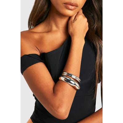 boohoo Dames Zilveren armbanden in verschillende formaten 3-pack
