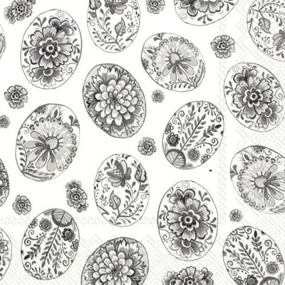 Servetten Decoratieve eieren, witgrijs