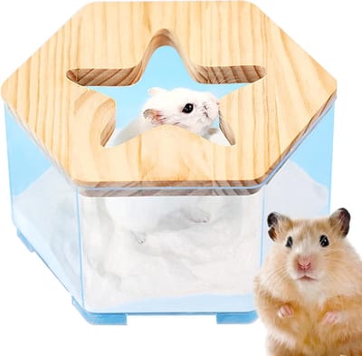 Hamster Zandbad - Badhuis Kleine Dieren - Hygiënisch Verblijf - Spatwaterdichte Technologie - 17 x 9 cm - Transparant