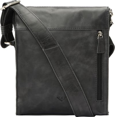 VOi Leren Schoudertas City Cowboy Clark Crossbody Bag Black Zwart