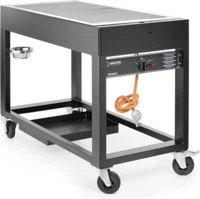 HENDI Gasbarbecue – Zwart – 10kW – 1260x580x900 mm – Windbestendig – Energiezuinig – Gemakkelijk te verplaatsen