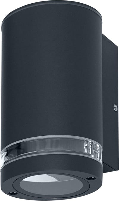OSRAM buitenwandlamp GU10 downlight met spleetring, indirect licht, aluminium behuizing donkergrijs, IP44 & IK03, wandlamp voor gevels