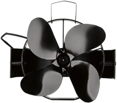 Tronic Kachelventilator - Pijpbevestiging - 4 Rotorbladen - 19 x 22 x 7 cm - Zorgt ervoor dat je houtkachel een gelijkmatige warmteverdeling biedt zonder extra stroomtoevoer - Wordt aangedreven door warmte, thermo-elektrische module