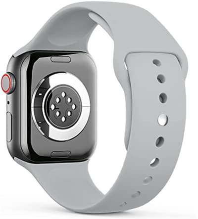 Stravo Siliconen Sportbandje – Zacht & Waterproof Horlogeband – Geschikt voor Apple Watch 49mm (Ultra 1/2/3), 46mm (Series 10/11), 45mm (Series 7/8/9), 44mm (Series 4/5/6, SE 1/2/3) – maat S/M – Grijs