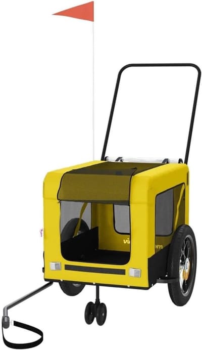 Hondenfietstrailer - Fietskar Hond - Veilig Reizen - Waterbestendige Stof - 76 Kilogram - Geel