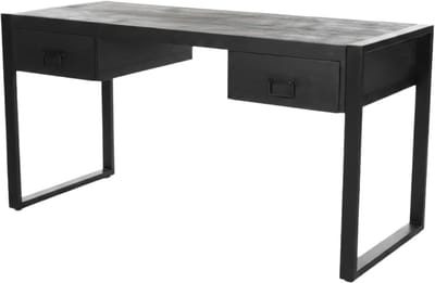 Bureau - Werktafel - Thuiswerken - Massief mangohout - 145cm - Zwart