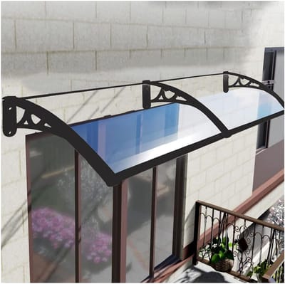 Terrasoverkapping Luifel - Regenbescherming - Buiten Leven - Robuuste Aluminium Beugel - 200X80CM - Transparant