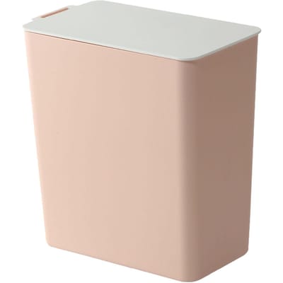 Mini Poubelle de Bureau Comptoir Poubelle en Plastique Panier à Déchets de Cuisine avec Couvercle Rose Clair gray