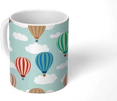Mok - Koffiemok - Patronen - Lucht - Luchtballon - Mokken - 350 ML - Beker - Koffiemokken - Theemok