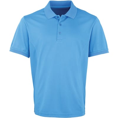 Premier Heren Coolchecker Pique korte mouw Polo T-Shirt (Saffier)
