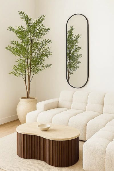 Nordic Style® Ovale spiegel 150x45cm - Zwart - Scandinavische Spiegels - Ovaal - Pas spiegel - Staande spiegel - Kleedkamer spiegel - Pas