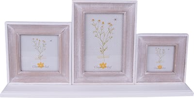Clayre & Eef Fotolijst 10x15 cm Bruin Wit Hout