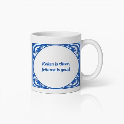 Koken is Zilver Frituren is Goud Mok 330ml – Grappige Nederlandse Quote Koffiebeker – Perfect Cadeau voor Kookliefhebbers & Keukenfans