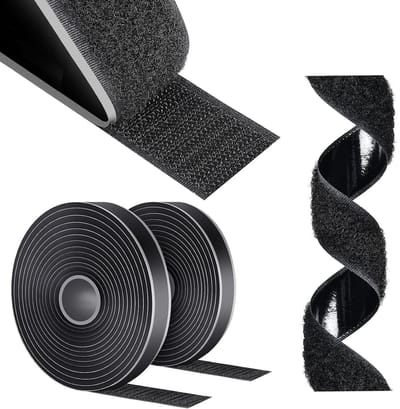 Klittenbandband, zelfklevend, extra sterk, 5 m x 16 mm klittenband, zelfklevend klittenband en haakband, dubbelzijdig klittenband voor vliegengaas, handgemaakt